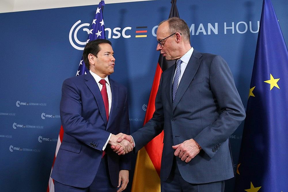 Marco Rubio und Friedrich Merz am 13.02.2026 via dts Nachrichtenagentur