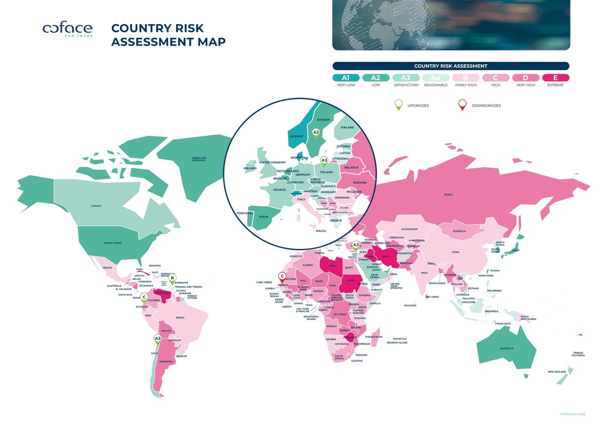 Coface Risk Review: Moment der Wahrheit für die Weltwirtschaft? / Risikoeinschätzung für sieben Länder angepasst