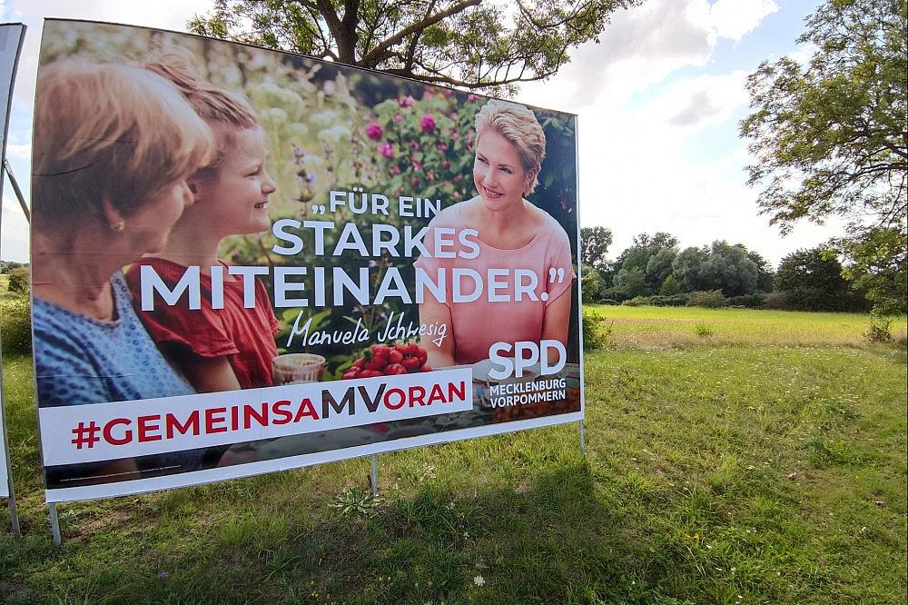 SPD-Plakat zur Landtagswahl Mecklenburg-Vorpommern 2021 (Archiv)