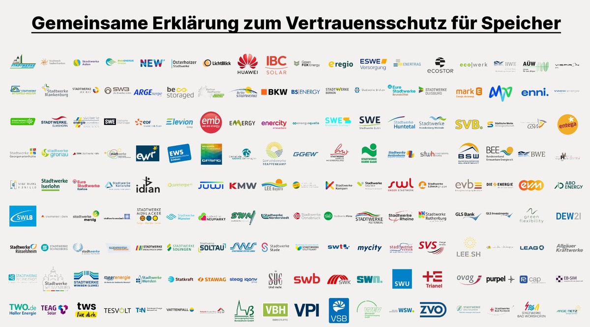 Über 150 Unternehmen fordern Vertrauensschutz für Batteriespeicher / Branche unterstreicht: Netzentgeltreform darf nicht zu Investitionsstopp führen