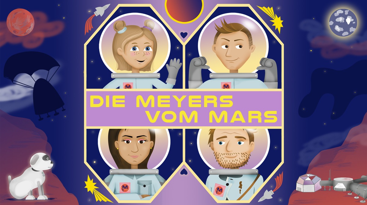 „Die Meyers vom Mars“ - Futuristische Familien-Comedy als Hörspiel-Podcast mit Linda Zervakis und Lukas Nimscheck („Deine Freunde“)