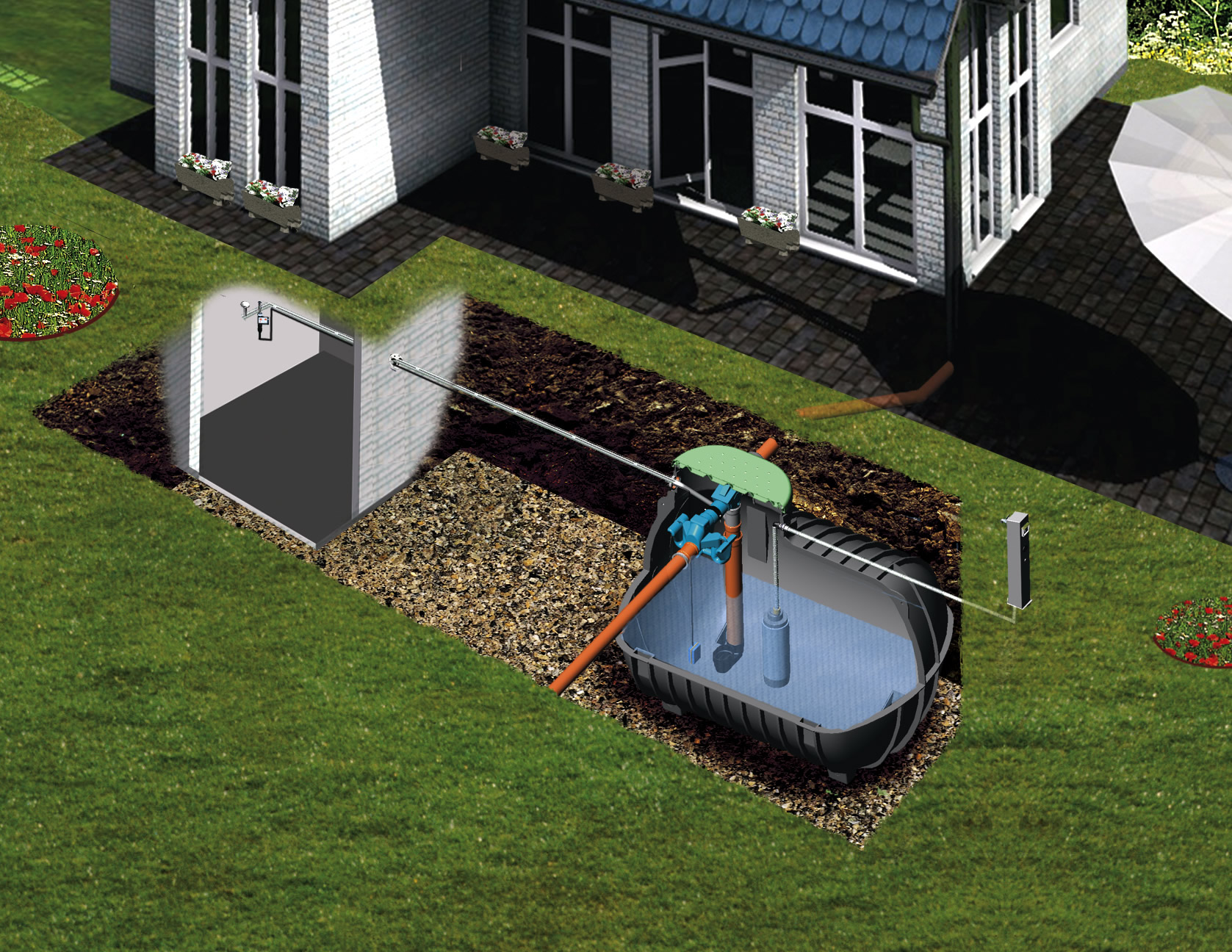 Erdspeicher im Garten für Regenwasser IG Ressource Wasser über pressetext.de