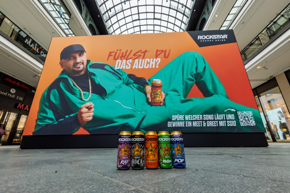 Rockstar Energy macht Musik körperlich erlebbar – erstes fühlbares Plakat in Deutschland