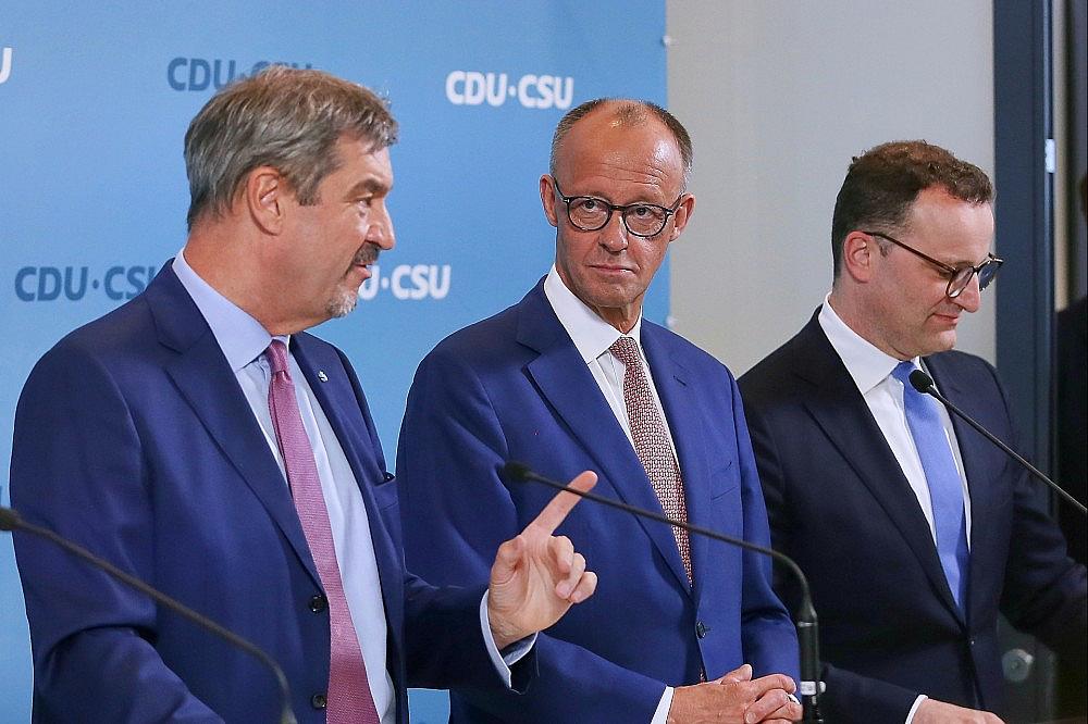 Markus Söder, Friedrich Merz, Jens Spahn (Archiv)