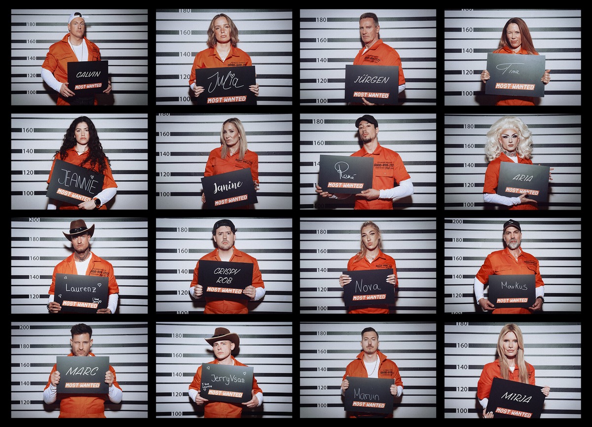 Calvin Kleinen Julia Römmelt Jürgen Milski Tina Babbel Jeannie Wagner Janine Kunze René Casselly Aria Addams Laurenz Pesch Crispy Rob StarletNova Nova Markus Babbel Marc Eggers Jerry Vsan Marvin Kleinen Mirja Du Mont Most Wanted - Wer entkommt?