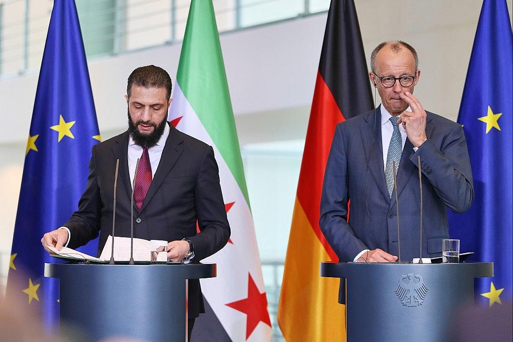 Ahmed al-Scharaa und Friedrich Merz am 30.03.2026