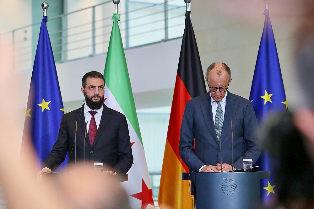 Ahmed al-Scharaa und Friedrich Merz am 30.03.2026