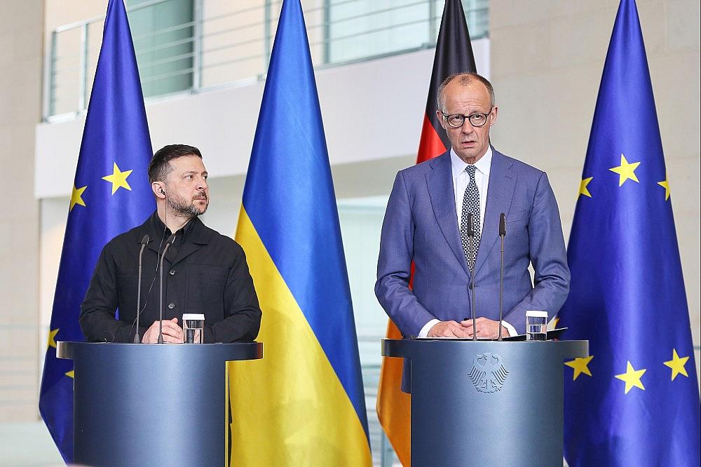 Wolodymyr Selenskyj und Friedrich Merz am 14.04.2026 via dts Nachrichtenagentur