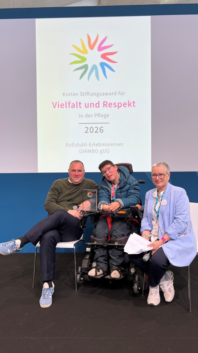 Gelebte Teilhabe in der Pflege: Korian Stiftung zeichnet Rollstuhl-Erlebnisreisen GIAMBO mit Stiftungsaward für Vielfalt und Respekt in der Pflege 2026 aus