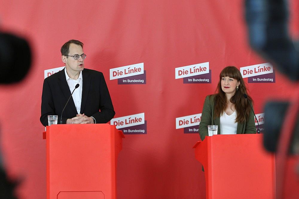 Sören Pellmann und Heidi Reichinnek am 21.04.2026 via dts Nachrichtenagentur