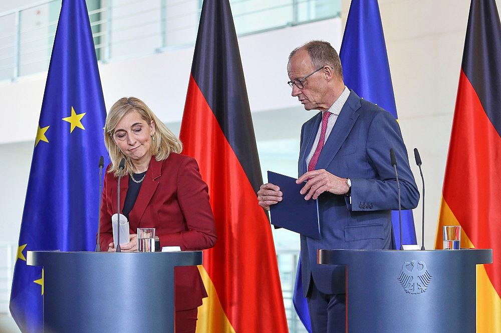 Nina Warken und Friedrich Merz am 29.04.2026