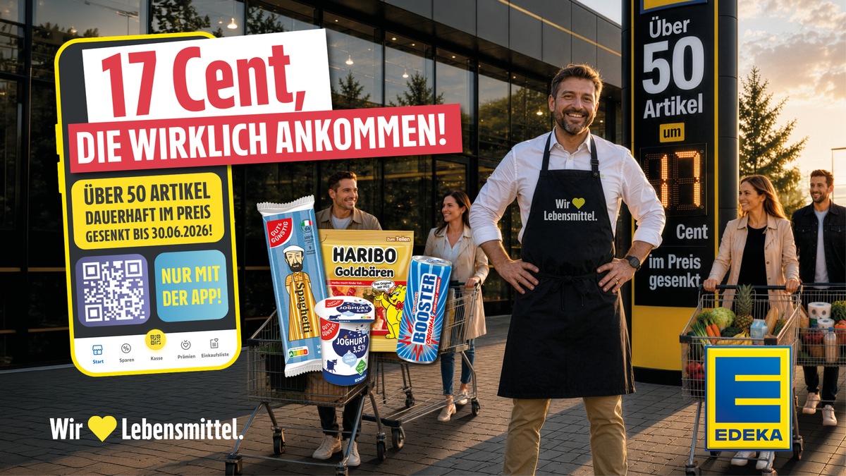 Entlastung, die wirklich ankommt: EDEKA setzt Tankrabatt konsequent um - Preisnachlass von 17 Cent auf viele Produkte des täglichen Bedarfs presseportal.de