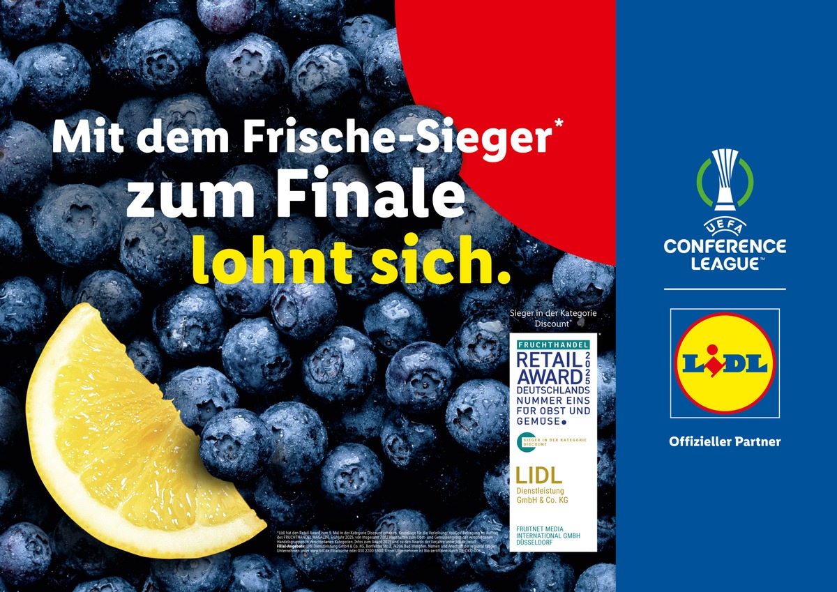 UEFA Conference League Finale: Lidl bringt den Frische-Kick nach Leipzig / Drei Tage volles Programm und Fan-Highlights im 