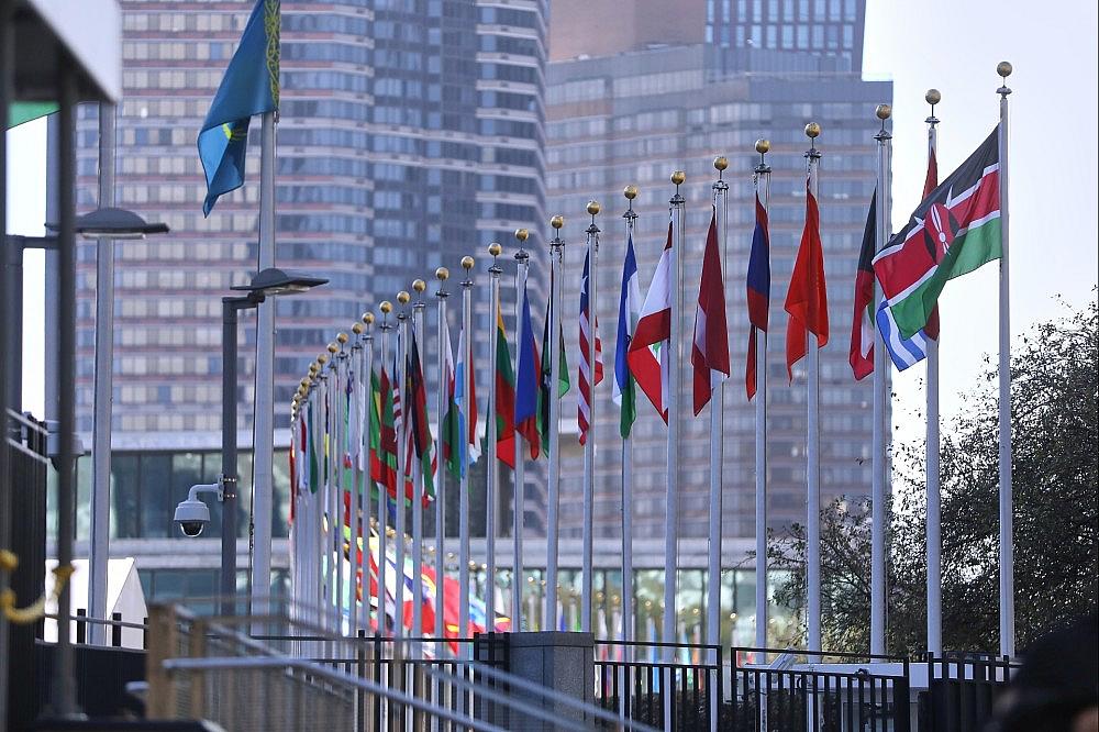 Fahnen von der den Vereinten Nationen (Archiv) via dts Nachrichtenagentur