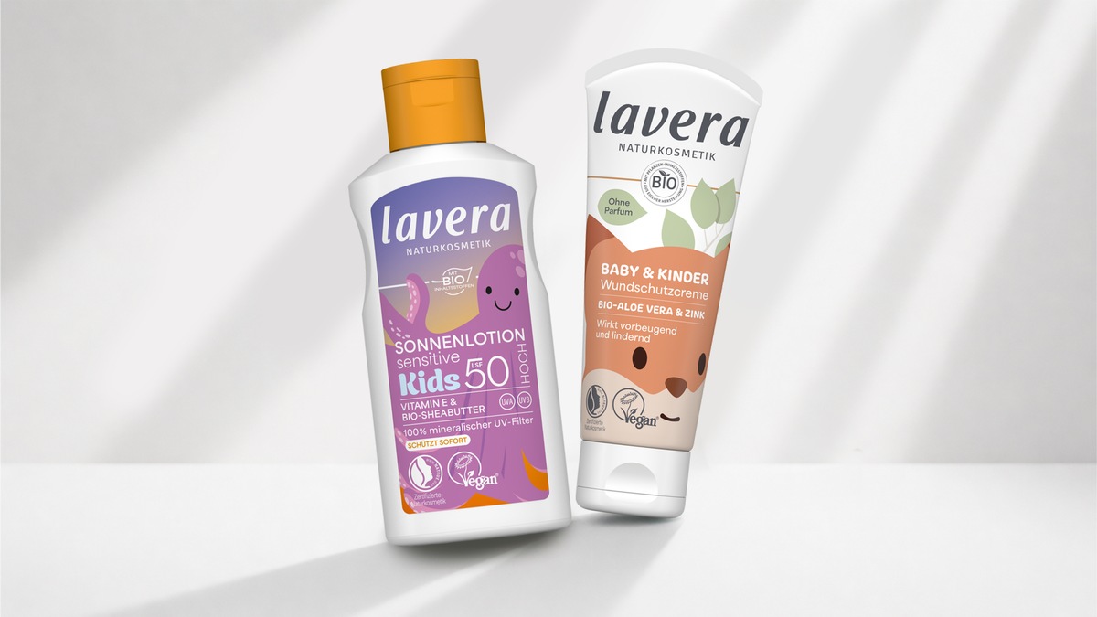 40 Jahre ÖKO-TEST - Zwei lavera Naturkosmetik Produkte erhalten Note sehr gut / Sonnenlotion Sensitiv Kids LSF 50 und Baby & Kinder Wundschutzcreme - Prüfschwerpunkt liegt auf Inhaltsstoffsicherheit