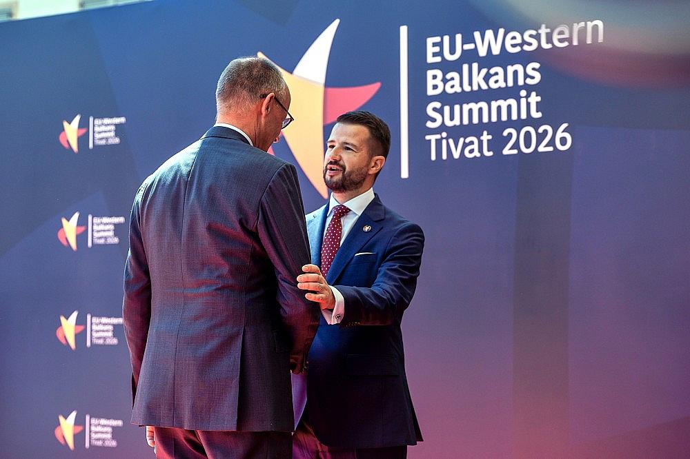Friedrich Merz und Jakov Milatovic am 05.06.2026