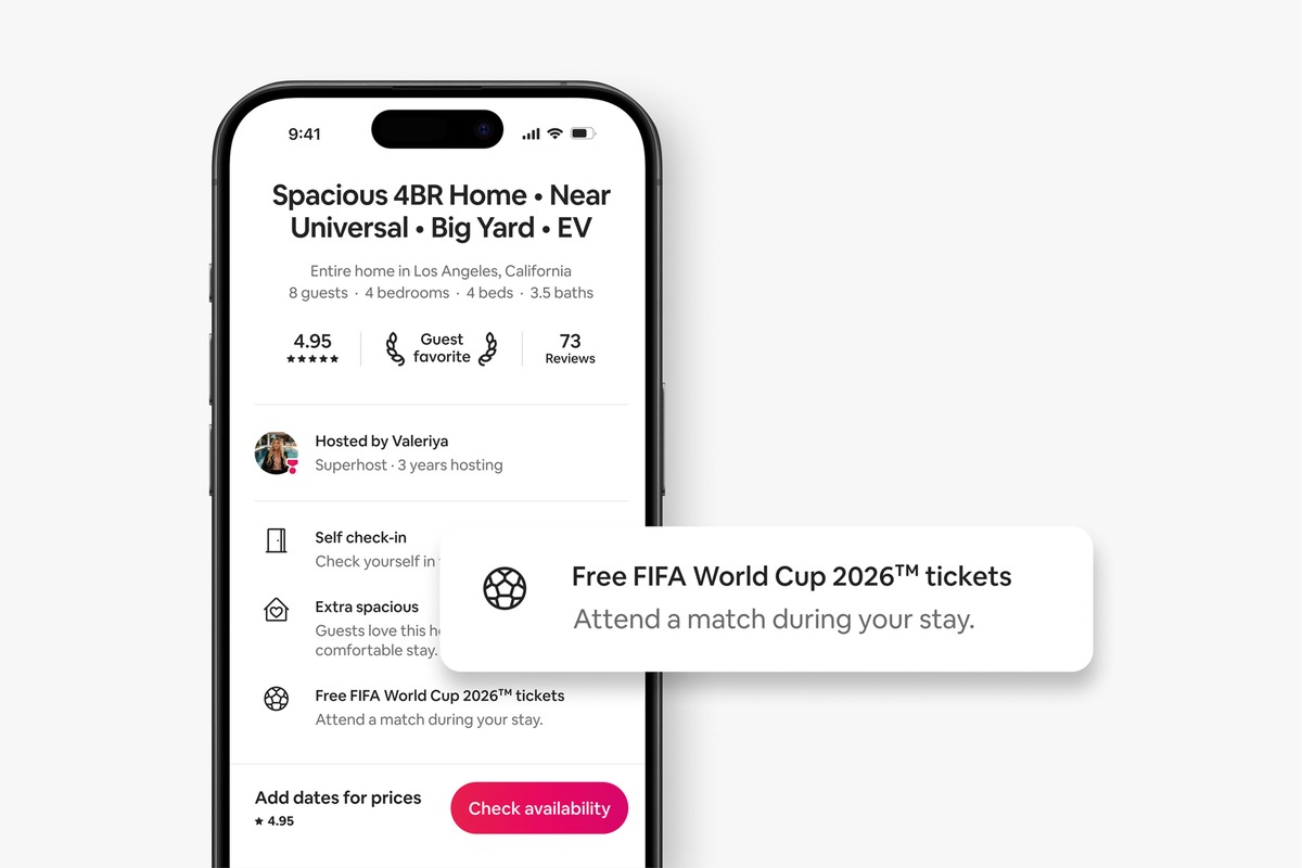 Gastgeber:innen auf Airbnb bieten Gästen das ultimative Upgrade: Freikarten für die FIFA Fussball-Weltmeisterschaft 2026 [TM]