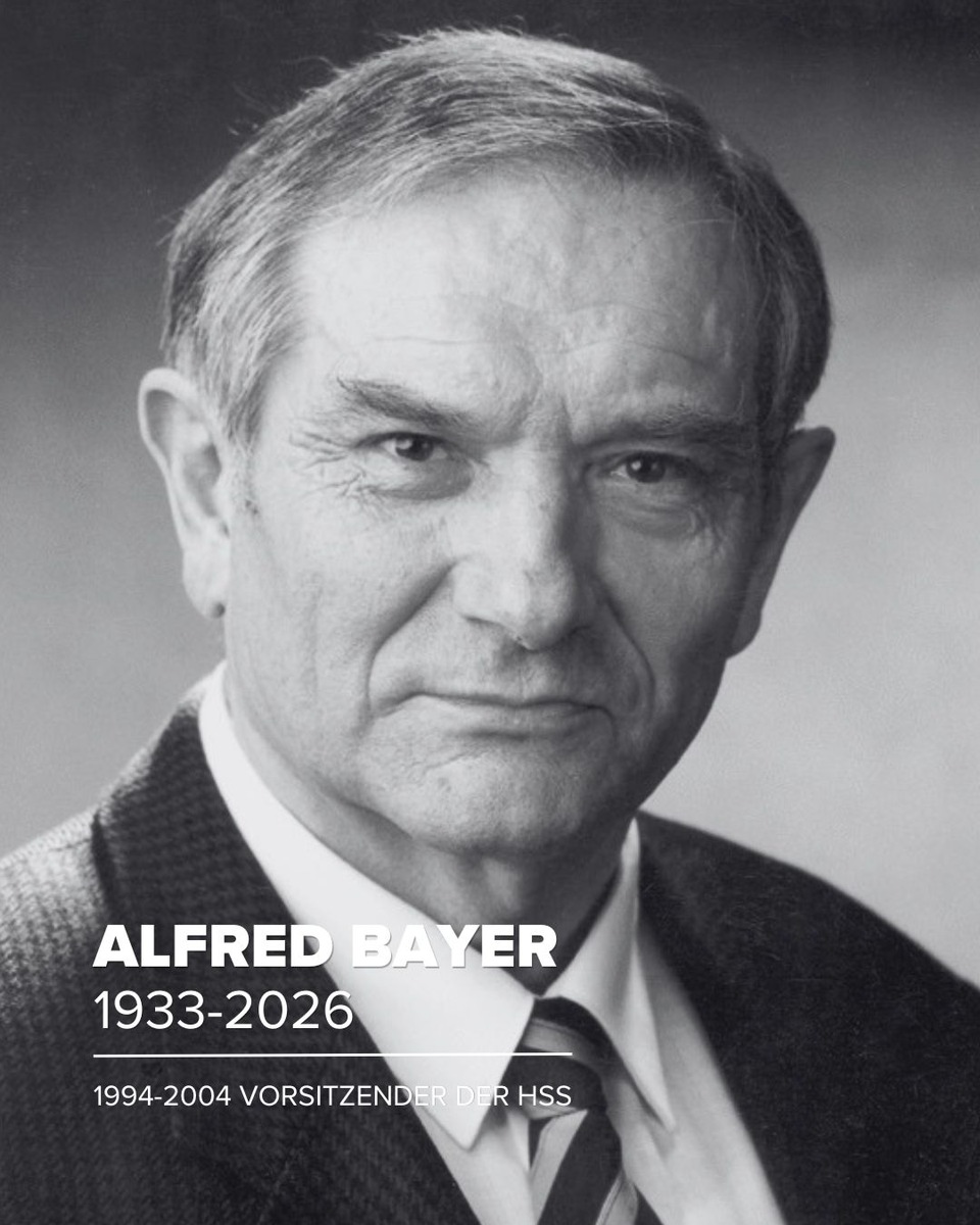 Hanns-Seidel-Stiftung trauert um ihren früheren Vorsitzenden Alfred Bayer