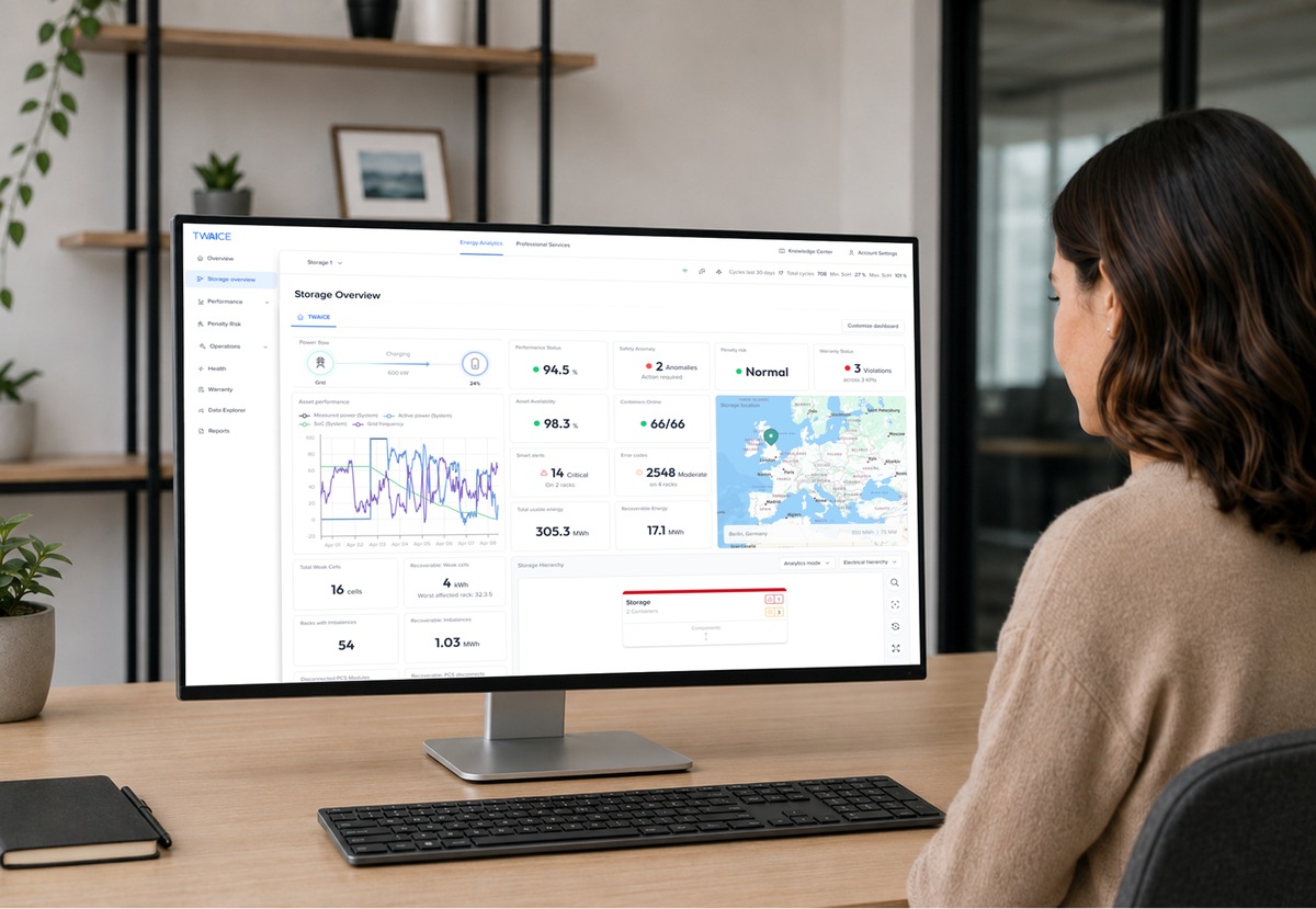 Neues Storage Dashboard von TWAICE zeigt rollenbasierte Live-Ansichten für BESS-Performance