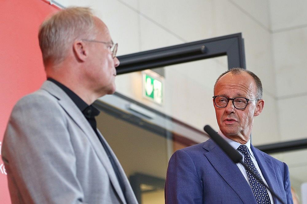 Matthias Miersch und Friedrich Merz (Archiv)