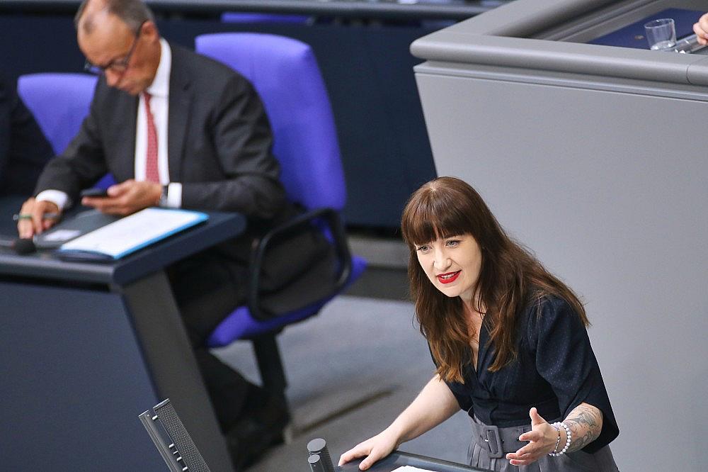 Friedrich Merz und Heidi Reichinnek (Archiv)