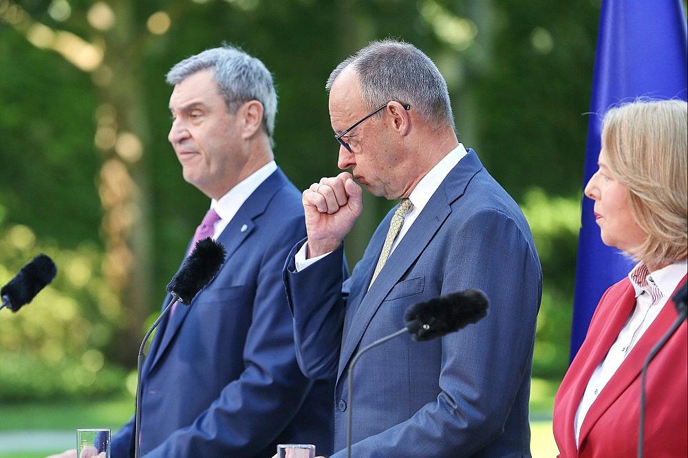 Söder, Merz, Bas am 02.07.2026