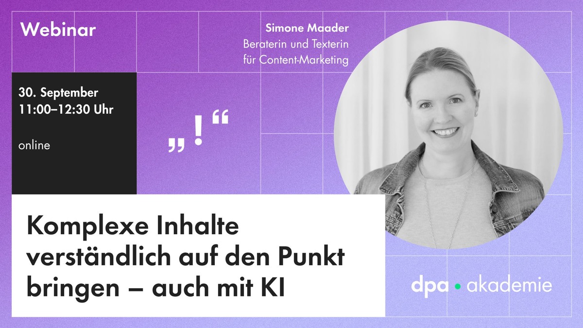 Komplexe Inhalte mit Hilfe von KI verständlich auf den Punkt l dpa-Akademie