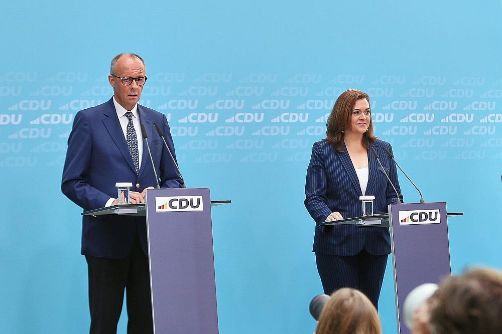 Friedrich Merz und Franziska Hoppermann am 27.07.2026 via dts Nachrichtenagentur