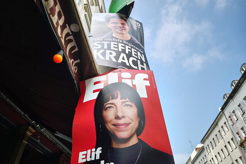 Wahlplakate mit Steffen Krach, SPD, und Elif Eralp, Linke (Archiv) via dts Nachrichtenagentur