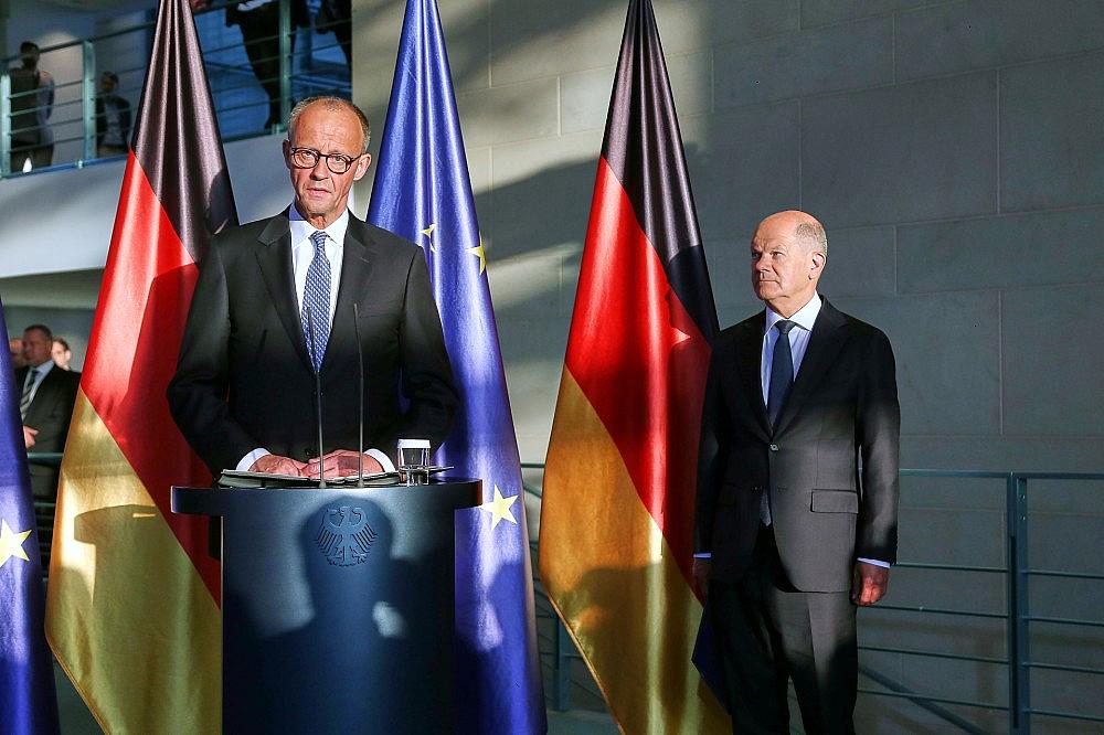 Friedrich Merz und Olaf Scholz (Archiv) via dts Nachrichtenagentur