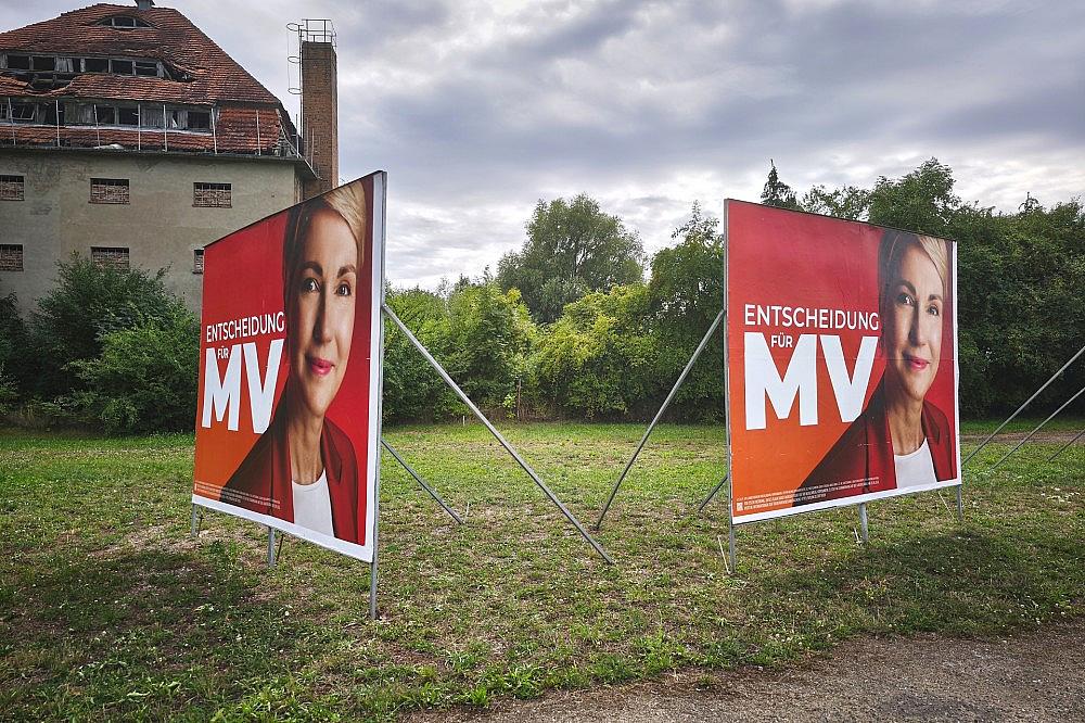 Wahlplakate für die Landtagswahl 2026 mit Manuela Schwesig (Archiv)