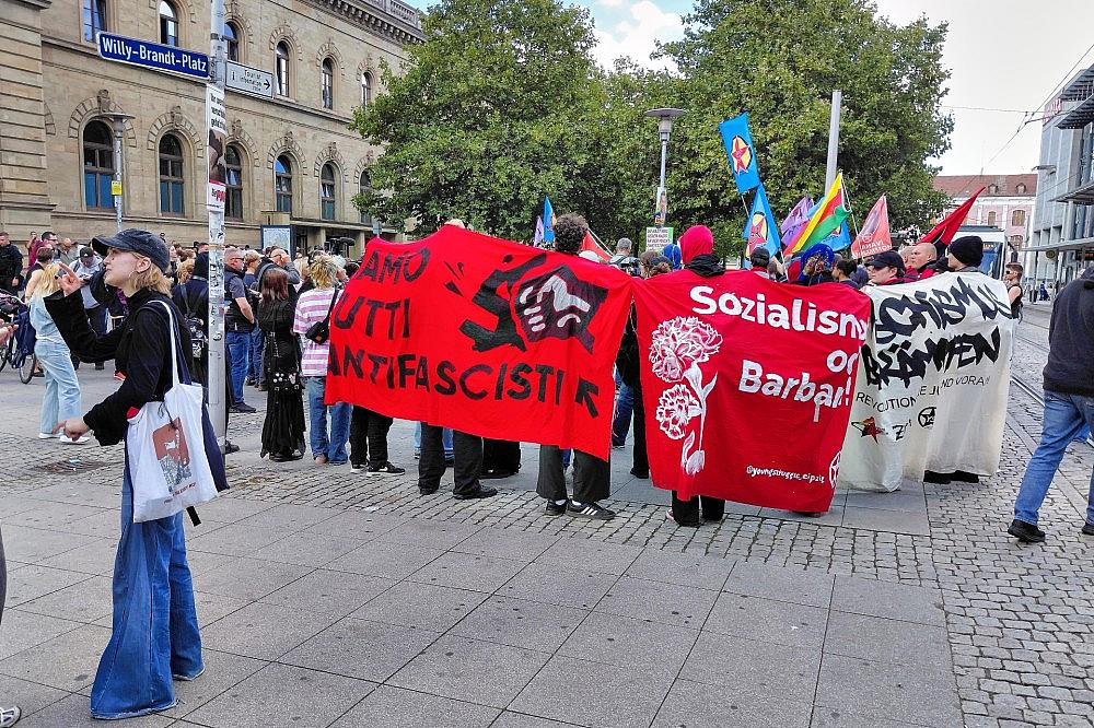 Demo zur Landtagswahl in Sachsen-Anhalt am Magdeburger Hauptbahnhof via dts Nachrichtenagentur