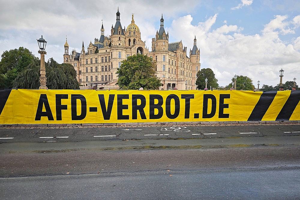 Demo für AfD-Verbot vor dem Landtag von Mecklenburg-Vorpommern (Archiv)