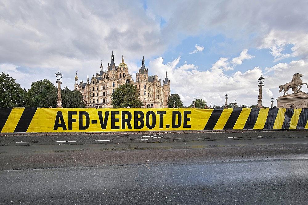 Demo für AfD-Verbot vor dem Landtag von Mecklenburg-Vorpommern (Archiv)