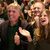 Hans-Joachim Janßen (l), Landesvorsitzender der Grünen Niedersachsen, und Anne Kura, Landesvorsitzende der Grünen Niedersachsen, reagieren auf die ersten Prognosen. - Foto: Friso Gentsch/dpa