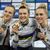 Mathilde Gros (M) gewann im Sprint Gold, Lea Sophie Friedrich (l) und Emma Hinze (r) holten Silber und Bronze. - Foto: Thomas Samson/AFP/dpa