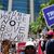 Unterstützer und Gegner von Donald Trump vor dem Wilkie D. Ferguson Jr. U.S. Courthouse in Miami. - Foto: Rebecca Blackwell/AP/dpa
