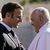 Frankreichs Präsident Emmanuel Macron (l) begrüßt Papst Franziskus. - Foto: Alessandra Tarantino/AP