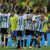 Die argentinischen Spieler feiern den 1:0-Sieg ihrer Mannschaft. - Foto: Bruna Prado/AP