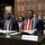 Der südafrikanische Justizminister Ronald Lamola (l) und der Botschafter in den Niederlanden, Vusimuzi Madonsela, im Gerichtssaal. - Foto: Patrick Post/AP/dpa