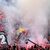 Die albanischen Fans zünden Pyrotechnik beim Spiel gegen Spanien. - Foto: Marius Becker/dpa