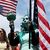 In San Francisco war eine Demonstrantin als Freiheitsstatue kostümiert. - Foto: Benjamin Fanjoy/AP/dpa