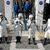 Oleg Platono aus Russland (l-r), Mike Fincke, Zena Cardman, beide aus den USA, und Kimiya Yui aus Japan vor dem Abflug. Sie sollen mehrere Monate auf der ISS arbeiten.  - Foto: John Raoux/AP/dpa